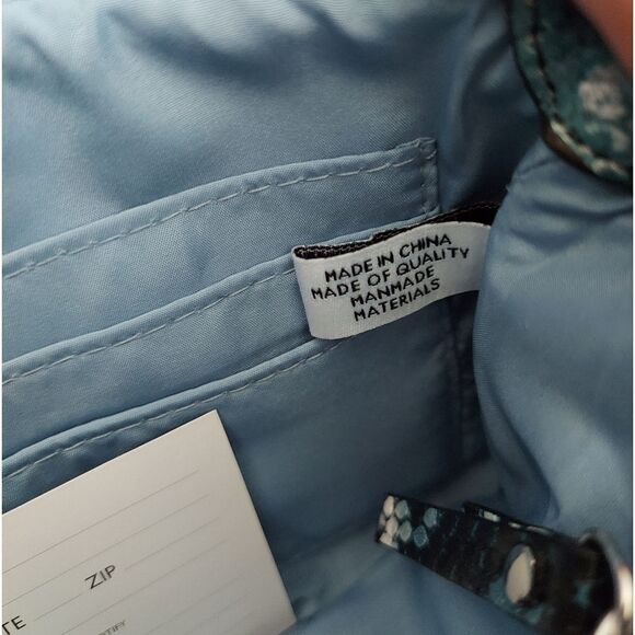 Nine West Blue Snakeskin Card Holder Wristlet Wallet Clutch Purse - Picture 5 of 7